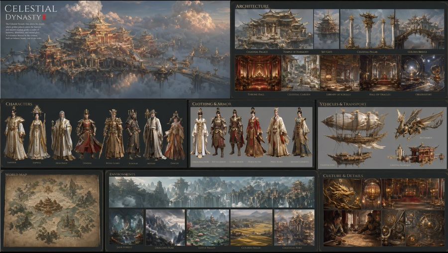 Celestial Dynasty World Bible — GPT Image 2 image prompt example