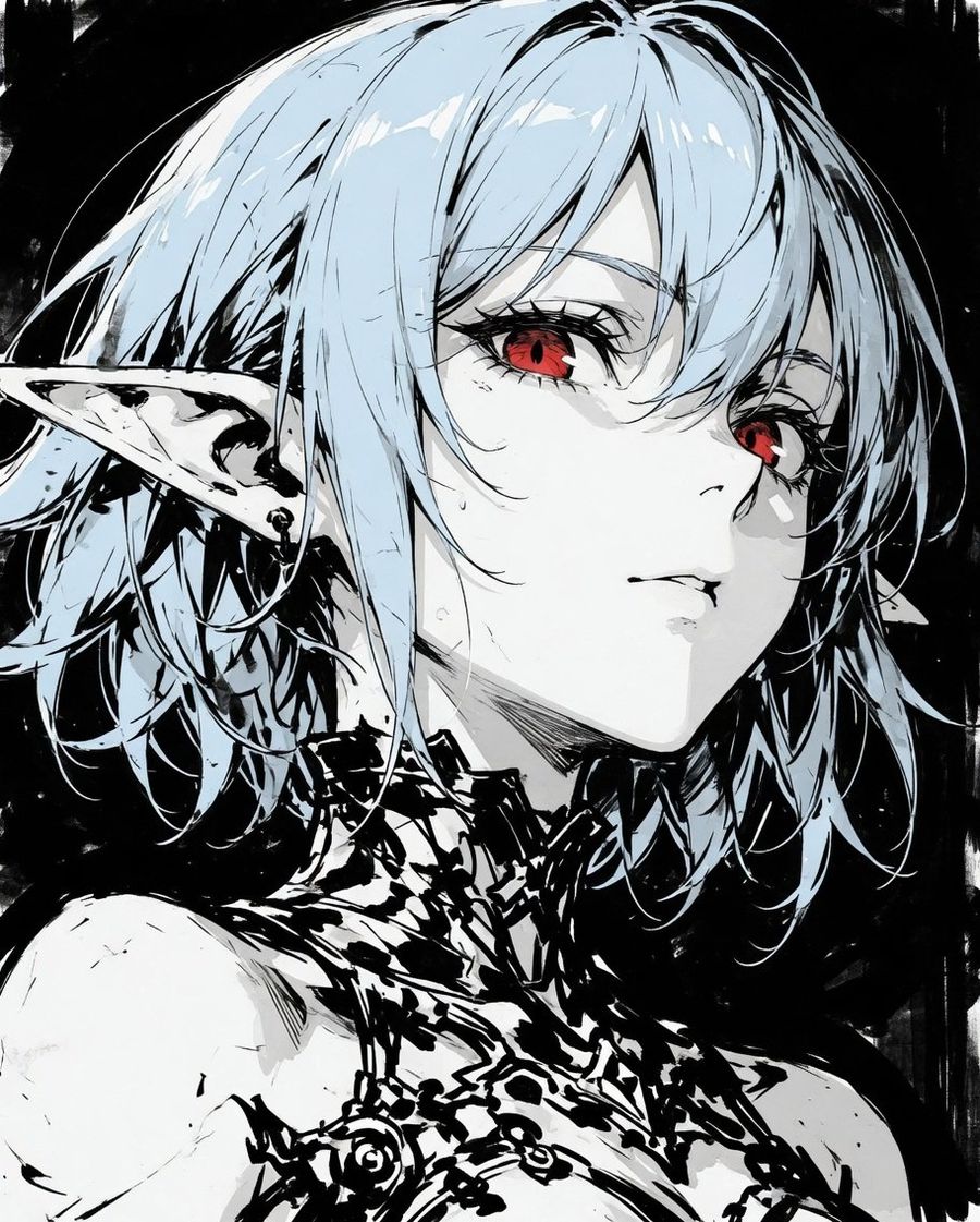 Censored Elf Cyborg Portrait — GPT Image 2 image prompt example