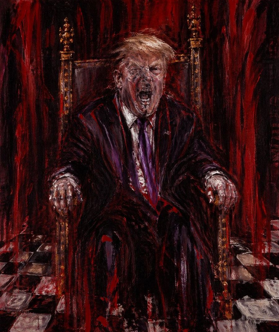 Censored Man On Crimson Throne — GPT Image 2 image prompt example