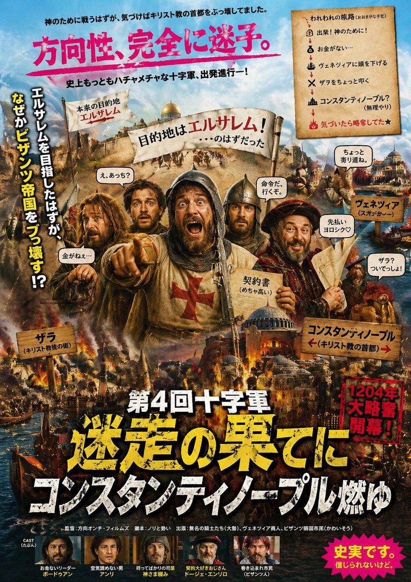 Chaotic Fourth Crusade Parody Poster — GPT Image 2 image prompt example