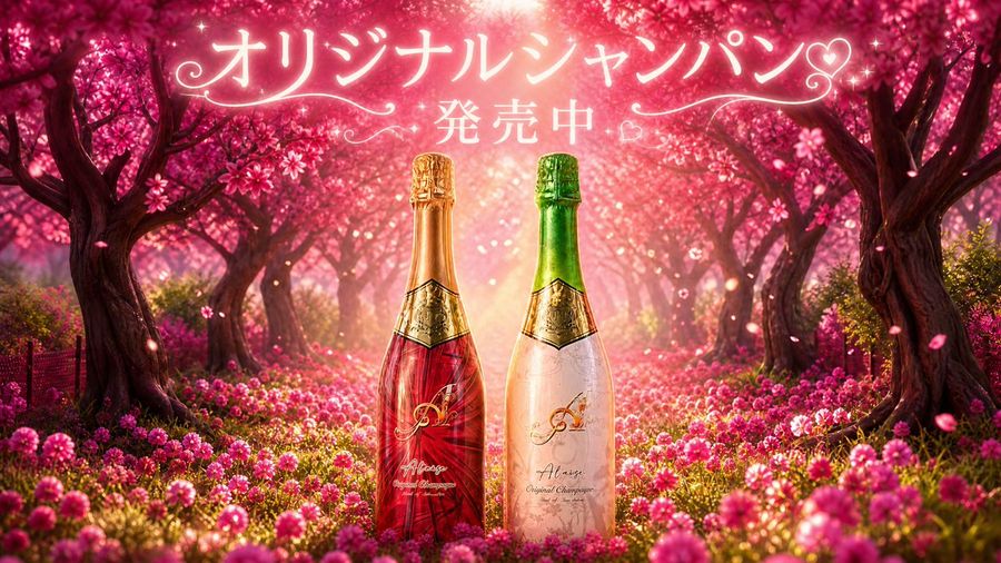 Cherry Blossom Champagne Banner — GPT Image 2 image prompt example