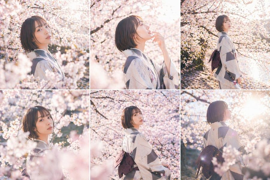Cherry Blossom Kimono Portrait Grid — GPT Image 2 image prompt example