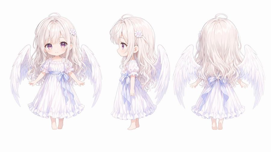 Chibi Angel Turnaround — GPT Image 2 image prompt example