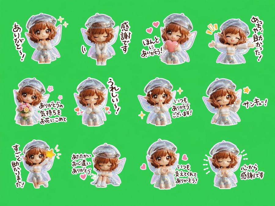 Chibi Fairy Thanks Sticker Sheet — GPT Image 2 image prompt example