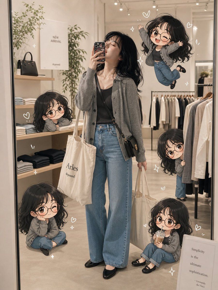 Chibi Mirror Selfie — GPT Image 2 image prompt example