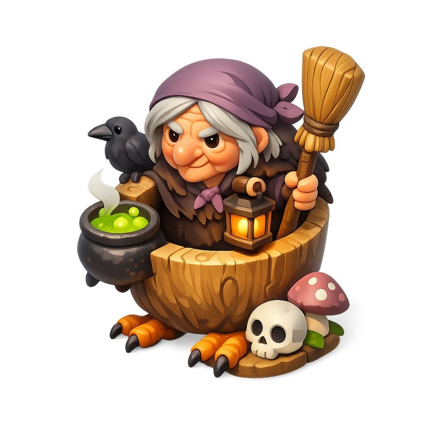 Chibi Witch Owl Figurine — GPT Image 2 image prompt example