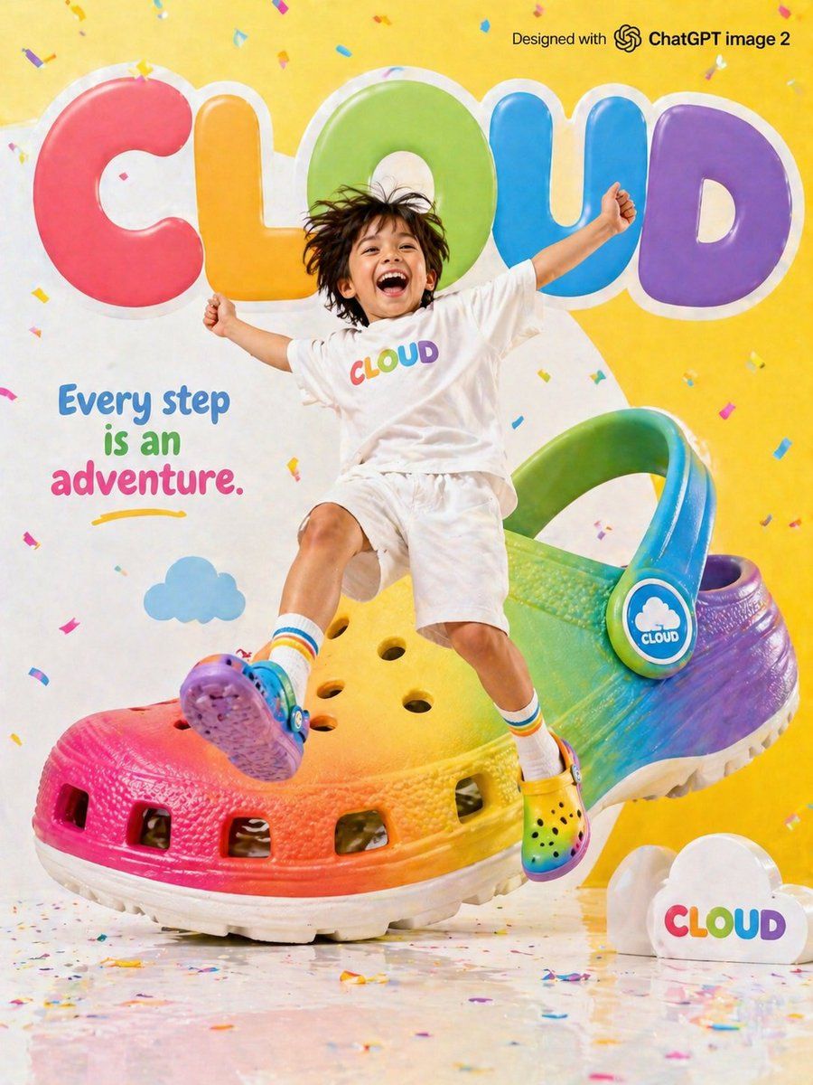 Childrens Shoe Brand Advertisement — GPT Image 2 image prompt example