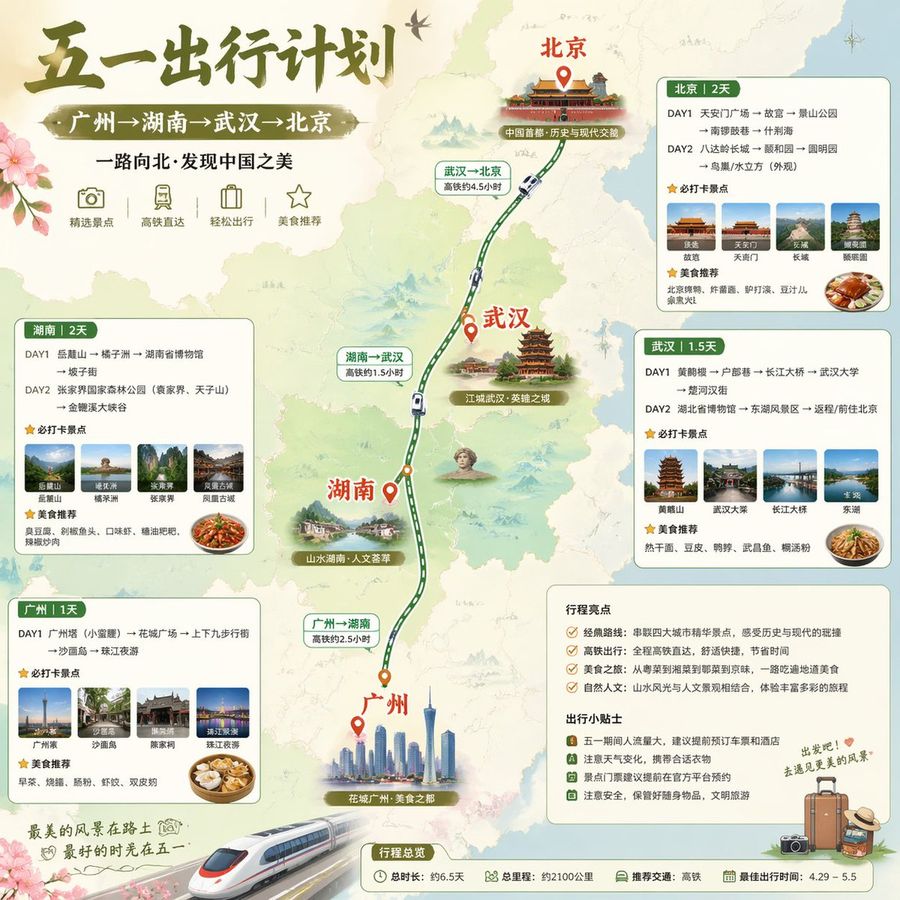 China May Day Rail Travel Infographic — GPT Image 2 image prompt example