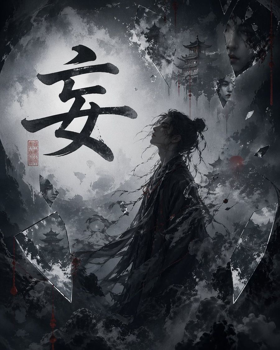 Chinese Calligraphy Dark Fantasy Poster — GPT Image 2 image prompt example
