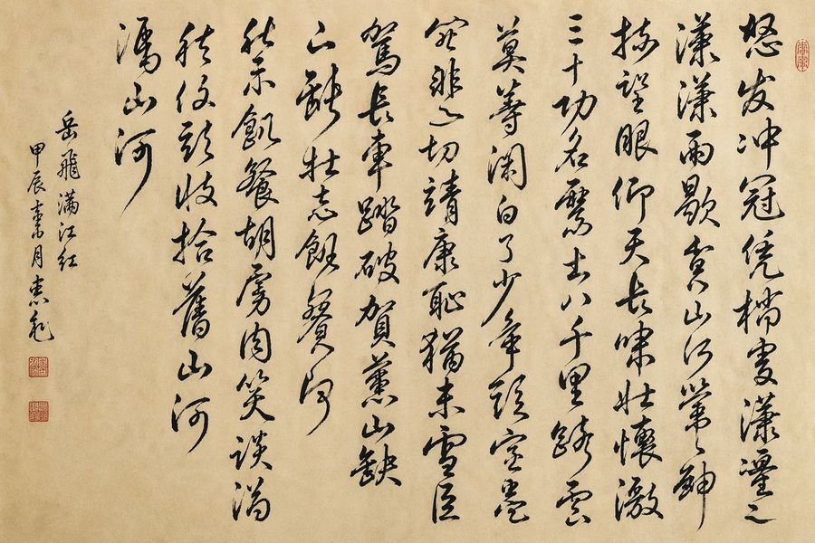 Chinese Cursive Calligraphy Scroll — GPT Image 2 image prompt example
