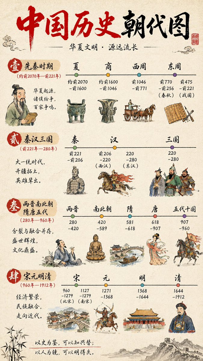 Chinese History Timeline Infographic — GPT Image 2 image prompt example