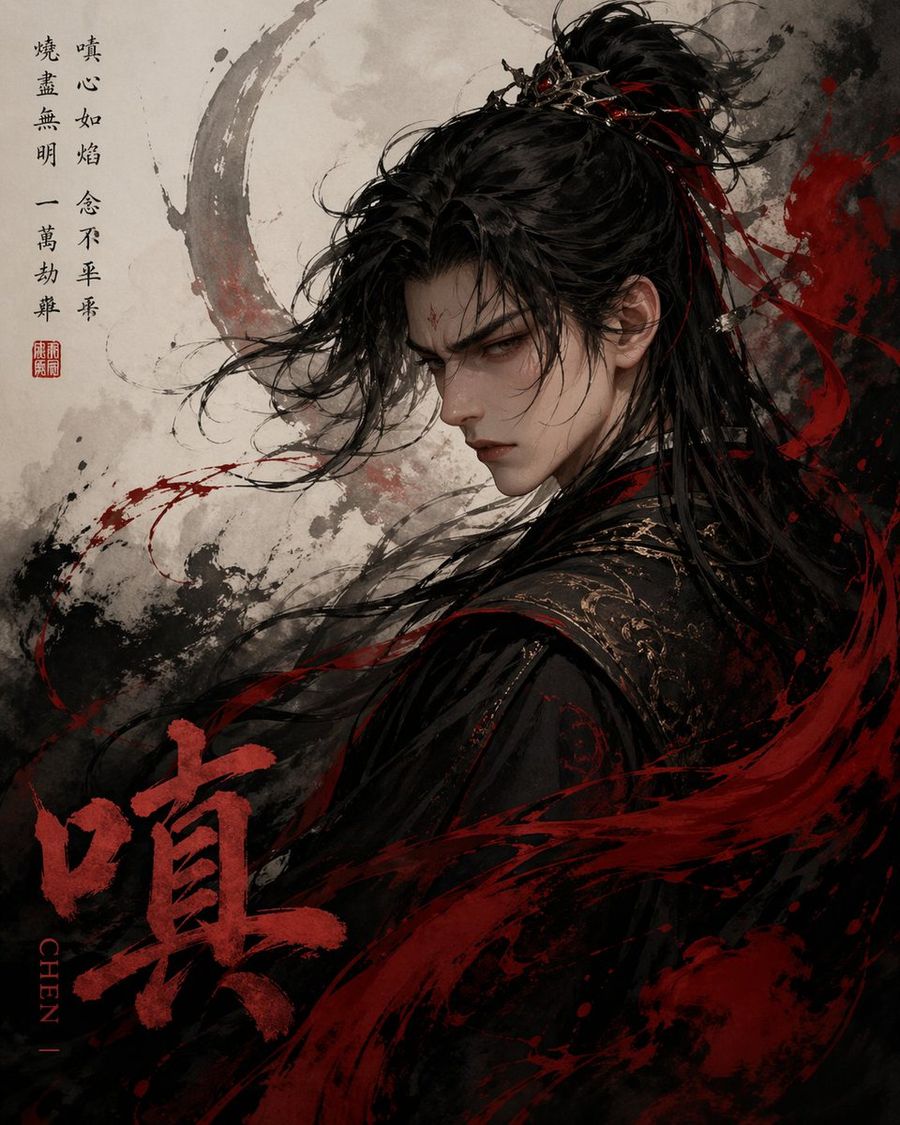 Chinese Ink Fury Character Poster — GPT Image 2 image prompt example