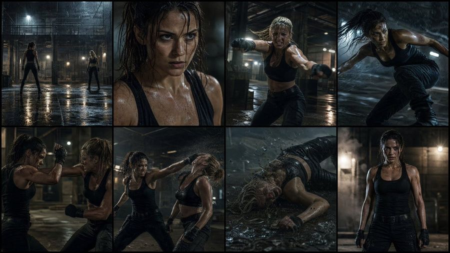 Cinematic Action Movie Storyboard — GPT Image 2 image prompt example