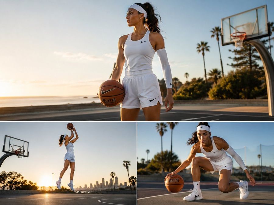Cinematic Basketball Triptych — GPT Image 2 image prompt example