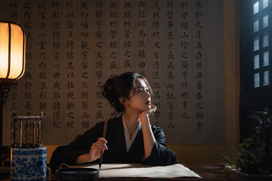 Cinematic Calligraphy Portrait — GPT Image 2 image prompt example