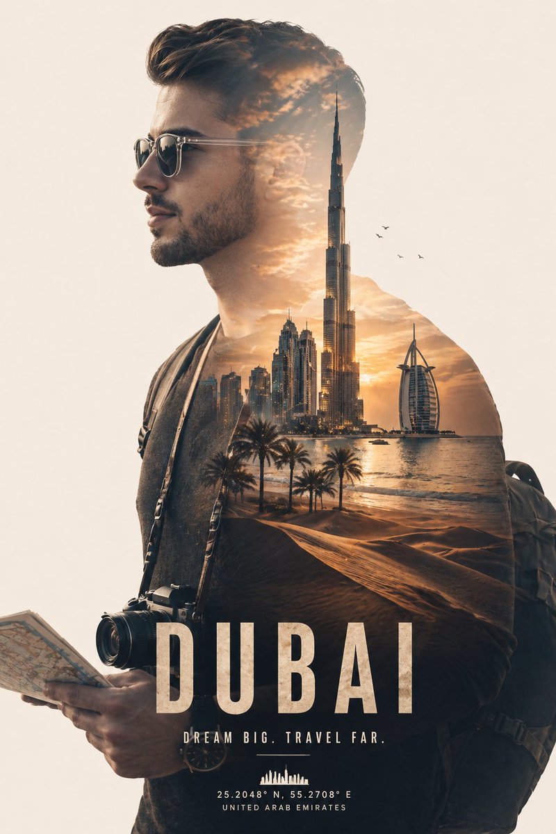 Cinematic Double Exposure Traveler — GPT Image 2 image prompt example