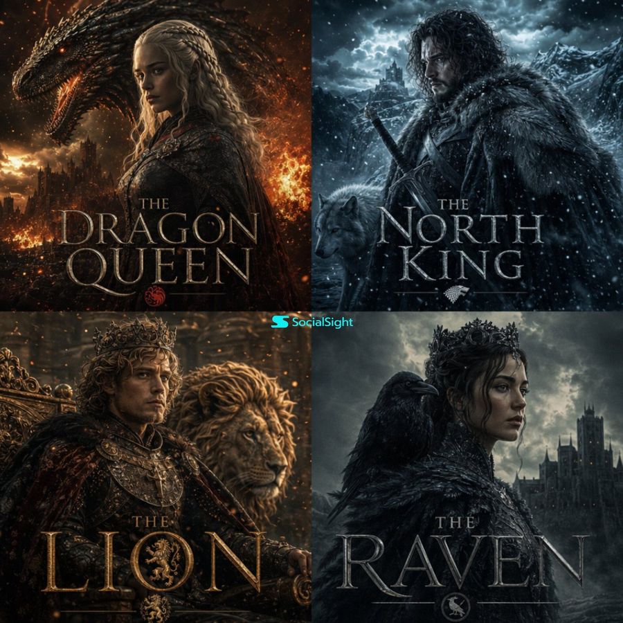 Cinematic Fantasy Character Poster Grid — GPT Image 2 image prompt example