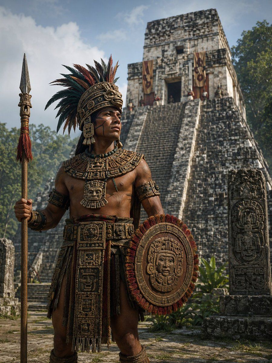 Cinematic Mesoamerican Warrior Portrait — GPT Image 2 image prompt example