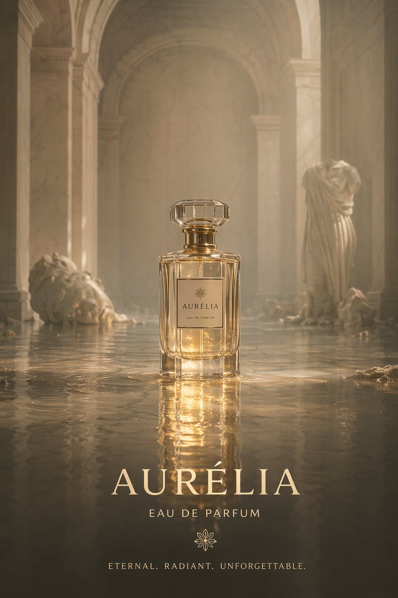 Cinematic Perfume Product Shot In Flooded Ruins — GPT Image 2 image prompt example