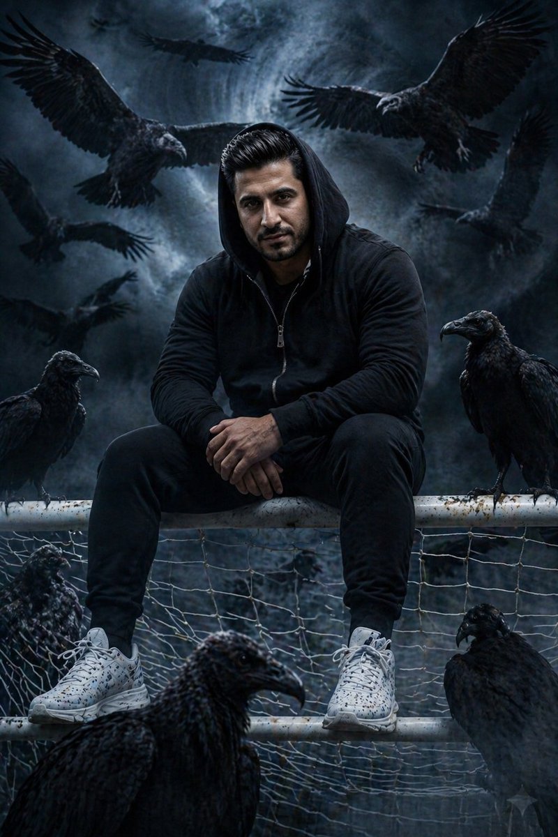 Cinematic South Asian Male Portrait With Vultures — GPT Image 2 image prompt example