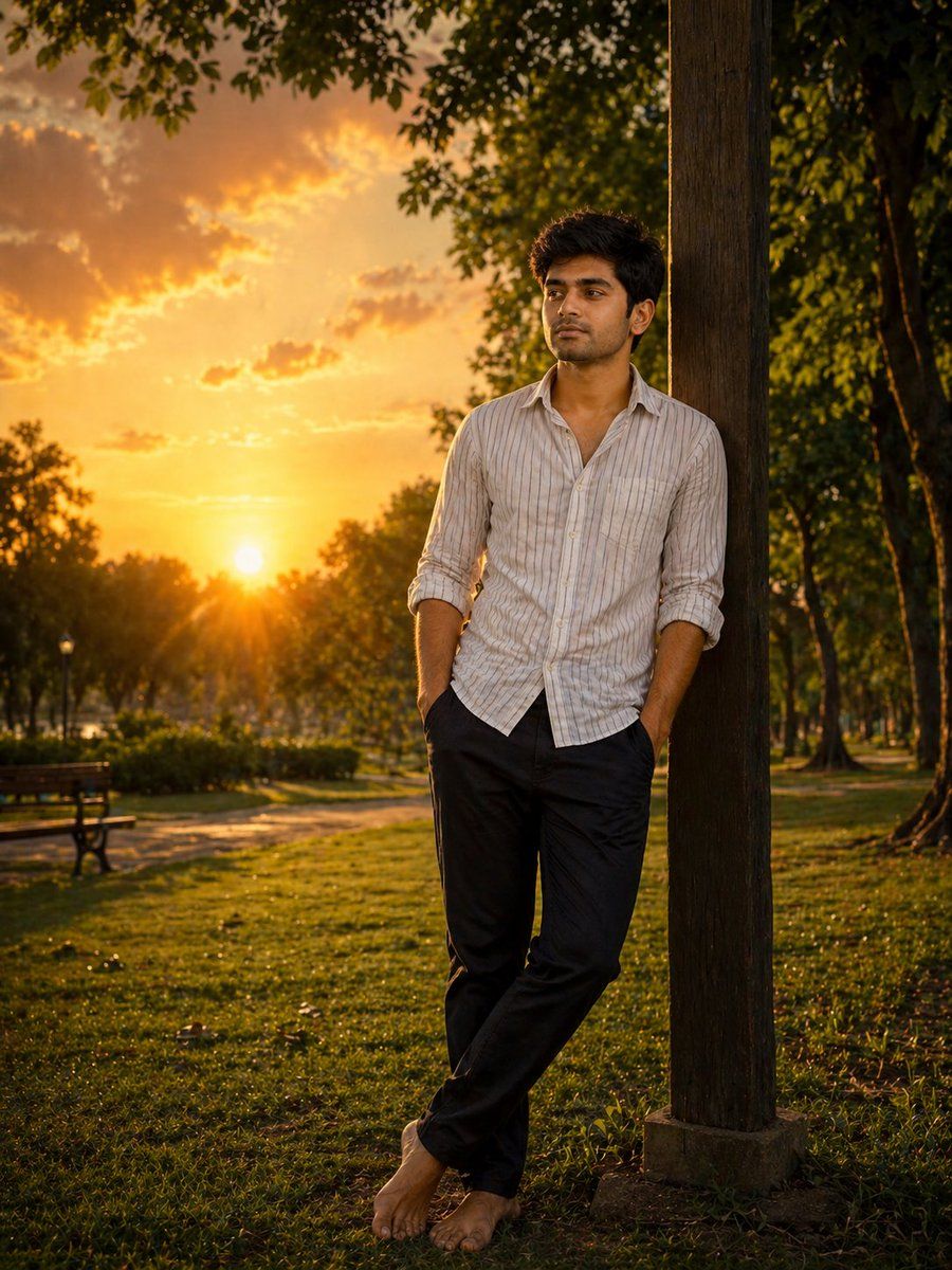 Cinematic Sunset Park Scene — GPT Image 2 image prompt example