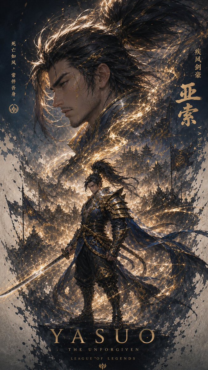 Cinematic Yasuo Poster — GPT Image 2 image prompt example