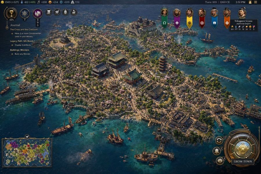 Civilization Style Japanese Island City — GPT Image 2 image prompt example
