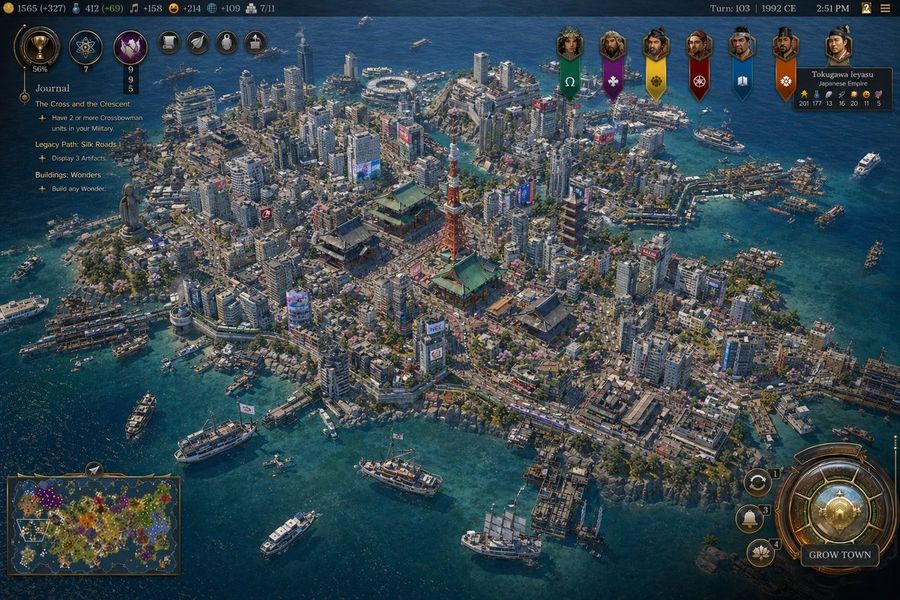 Civilization Style Tokyo Bay Screenshot — GPT Image 2 image prompt example