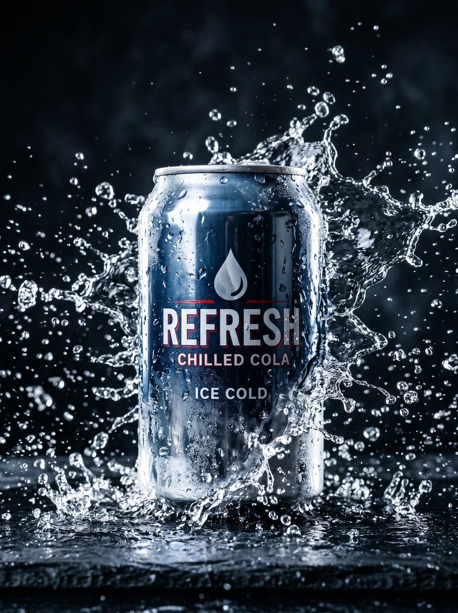 Cola Can Splash Ad — GPT Image 2 image prompt example