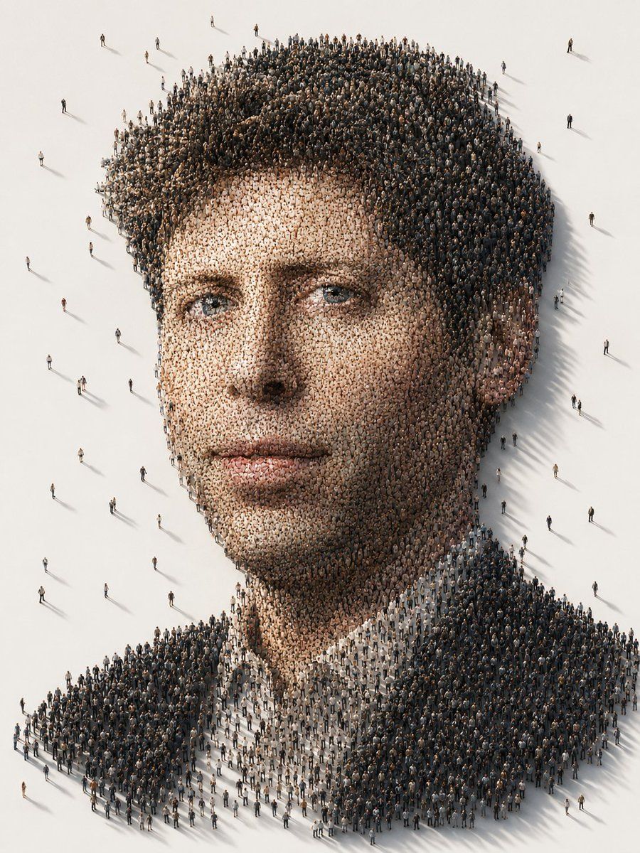 Conceptual Crowd Mosaic Portrait Art — GPT Image 2 image prompt example