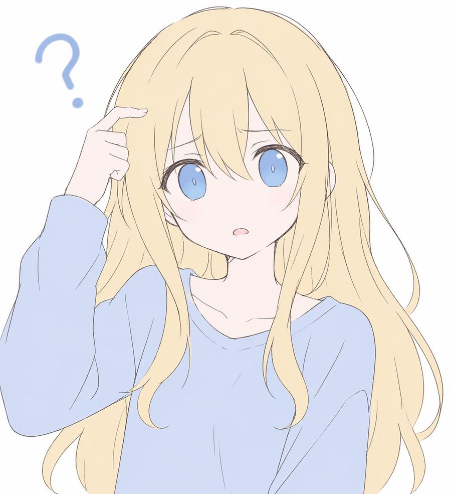 Confused Blonde Anime Girl Portrait — GPT Image 2 image prompt example