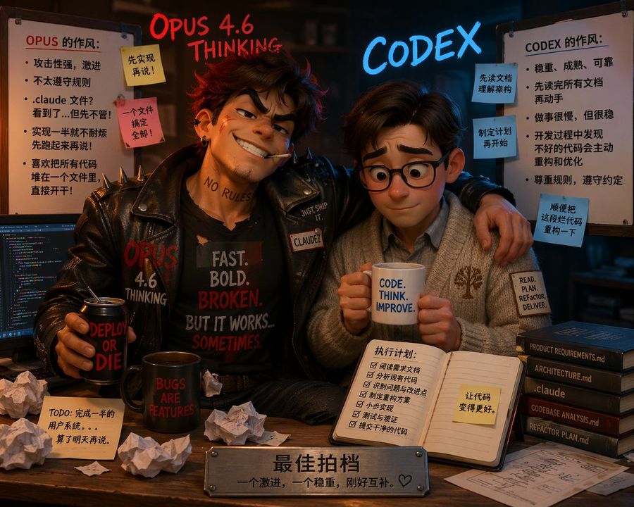 Contrasting Coder Personas Illustration — GPT Image 2 image prompt example