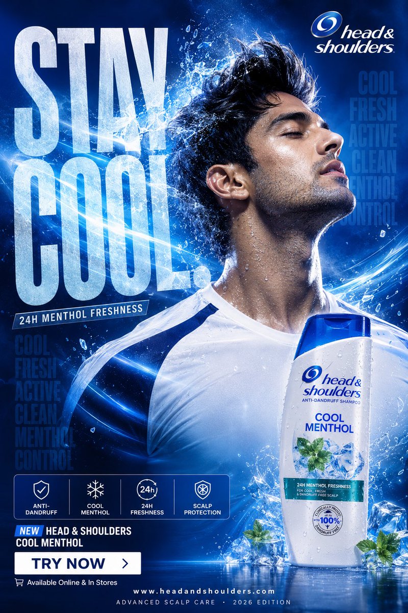 Cool Menthol Shampoo Ad — GPT Image 2 image prompt example