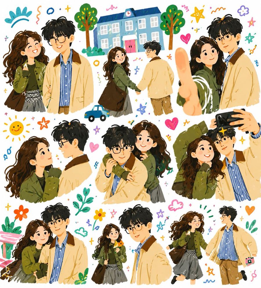 Couple Diary Collage — GPT Image 2 image prompt example