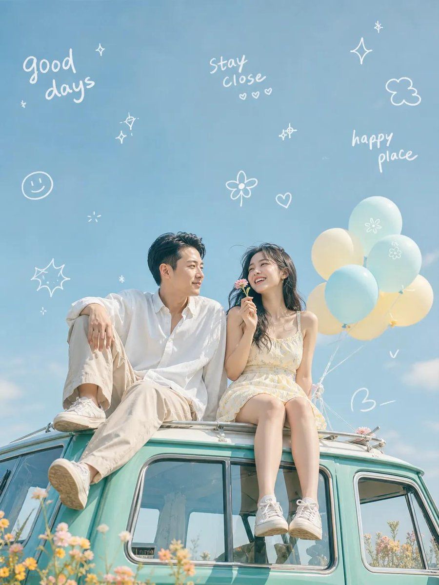 Couple Van Sky Doodles — GPT Image 2 image prompt example