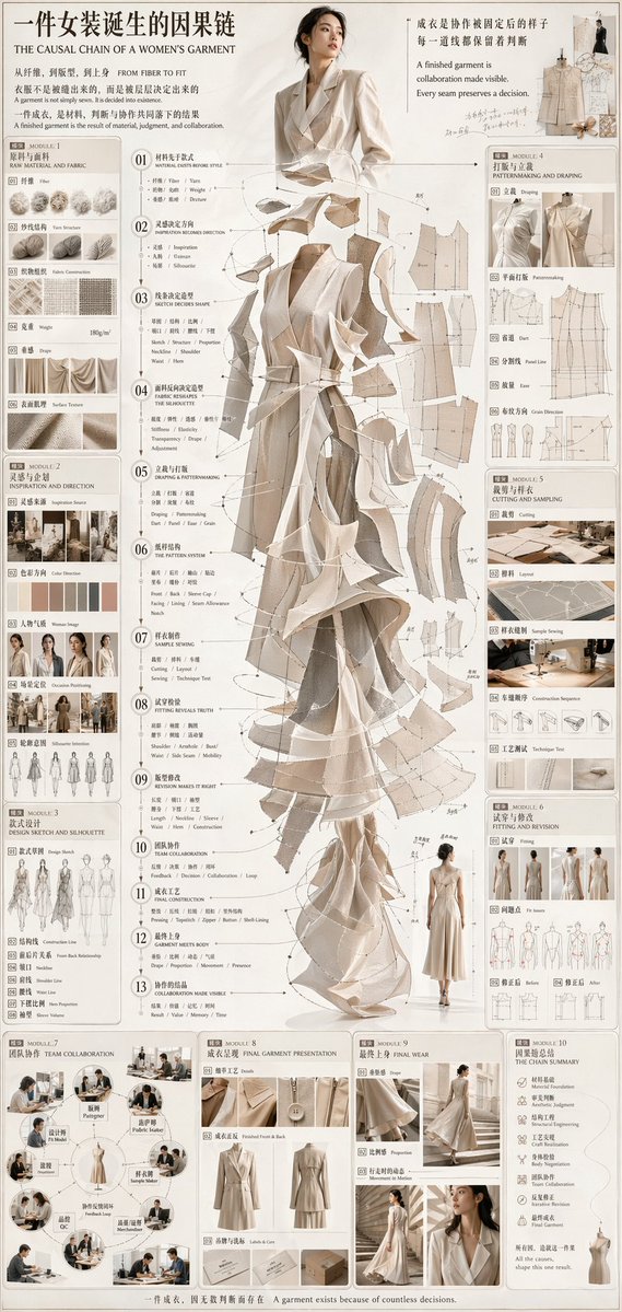 Couture Garment Process Infographic — GPT Image 2 image prompt example
