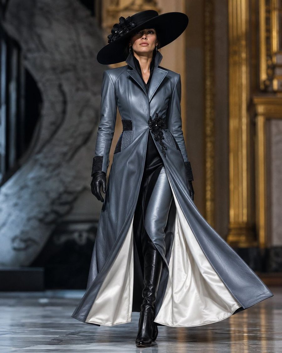 Couture Leather Runway Model — GPT Image 2 image prompt example