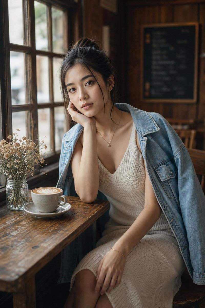 Cozy Cafe Window Portrait — GPT Image 2 image prompt example