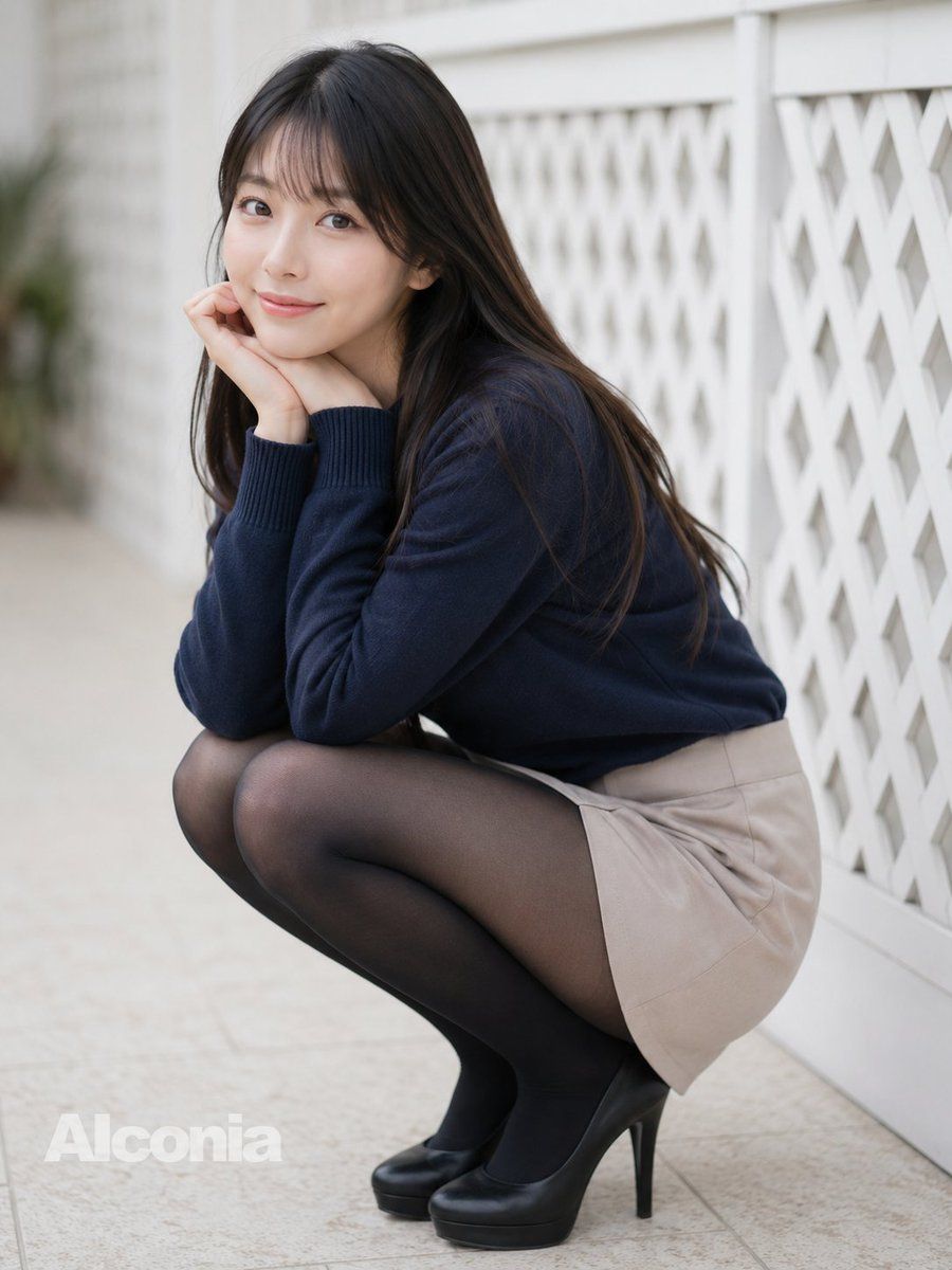 Crouching Fashion Portrait — GPT Image 2 image prompt example