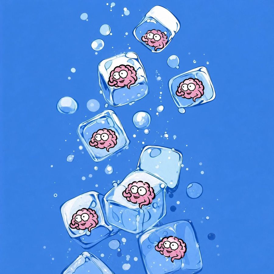 Cute Brains Frozen In Ice Cubes — GPT Image 2 image prompt example