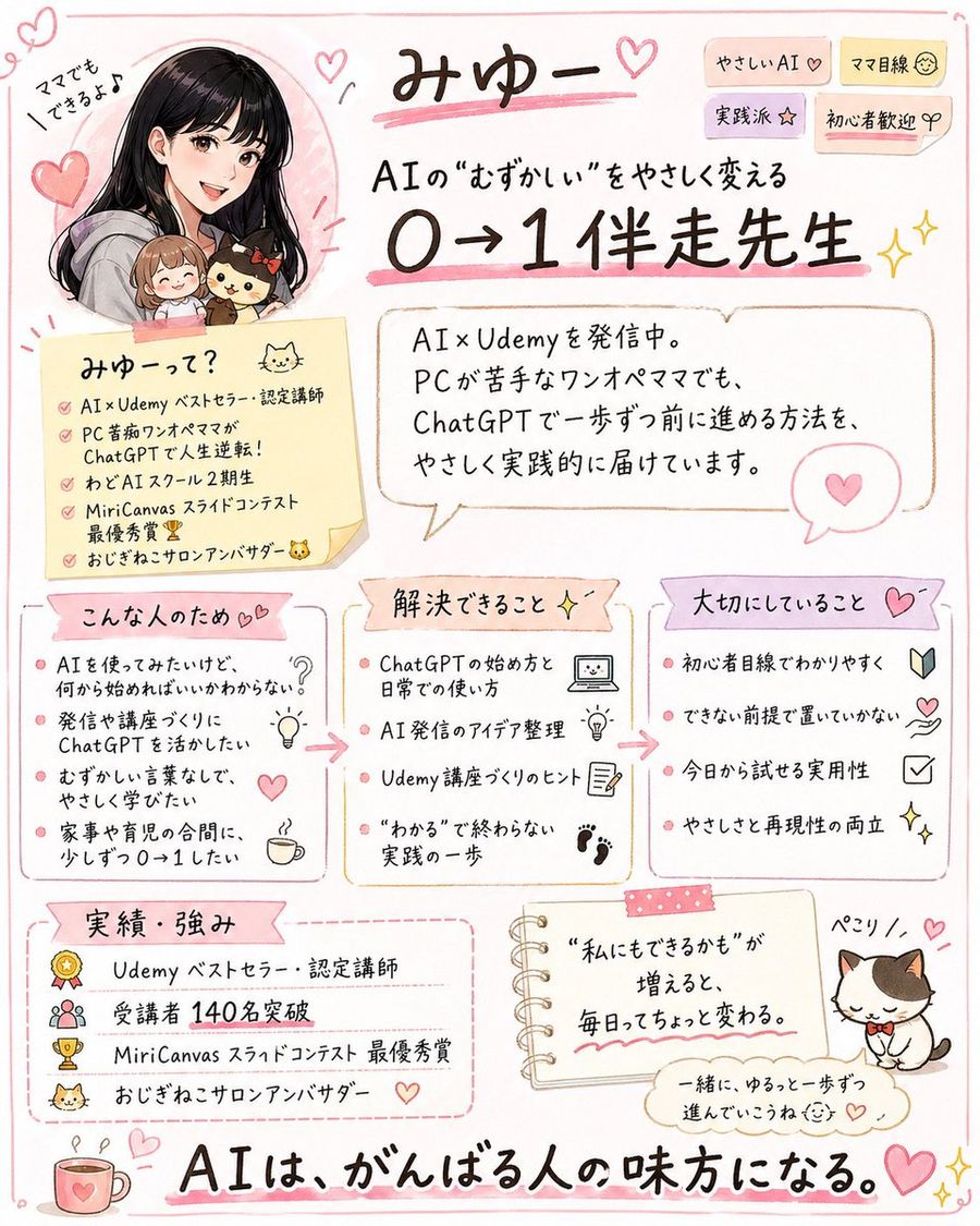 Cute Handwritten Profile Summary Poster — GPT Image 2 image prompt example