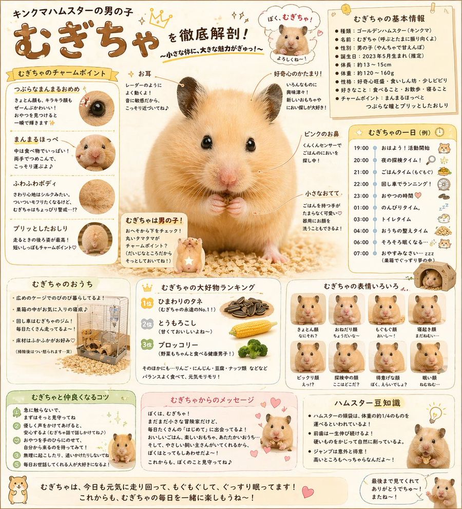 Cute Japanese Hamster Infographic — GPT Image 2 image prompt example