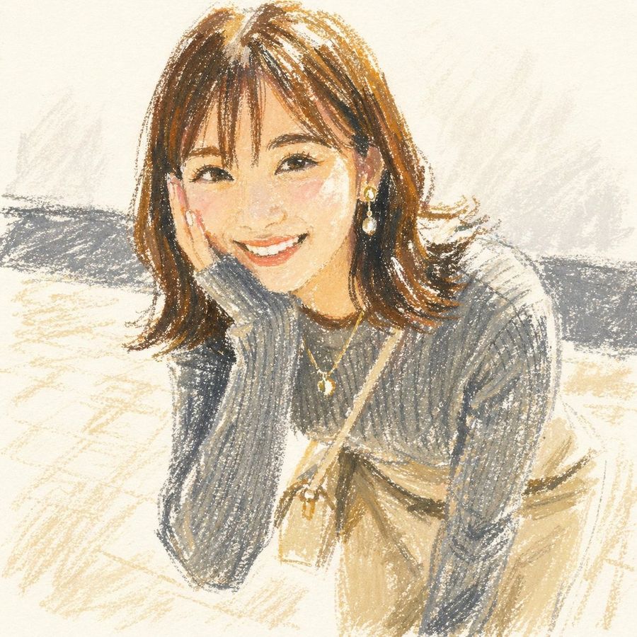 Cute Oil Pastel Woman Portrait — GPT Image 2 image prompt example