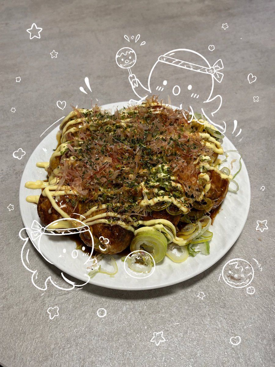 Cute Takoyaki Doodles — GPT Image 2 image prompt example