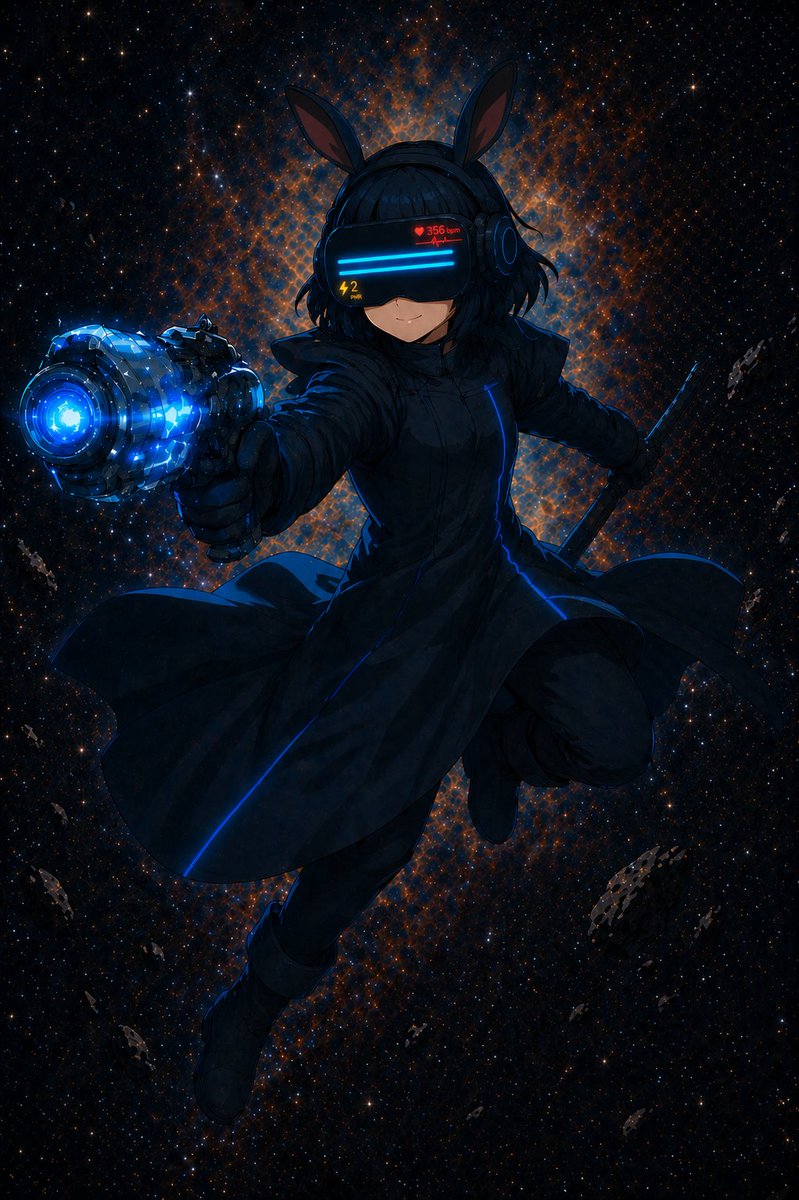 Cyber Bunny Visor Space Warrior — GPT Image 2 image prompt example