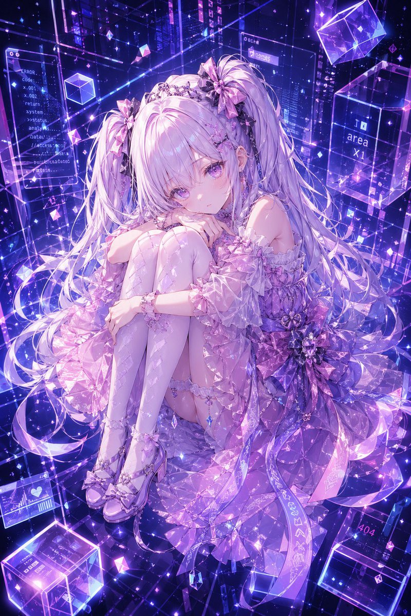 Cyber Crystal Anime Girl Portrait — GPT Image 2 image prompt example