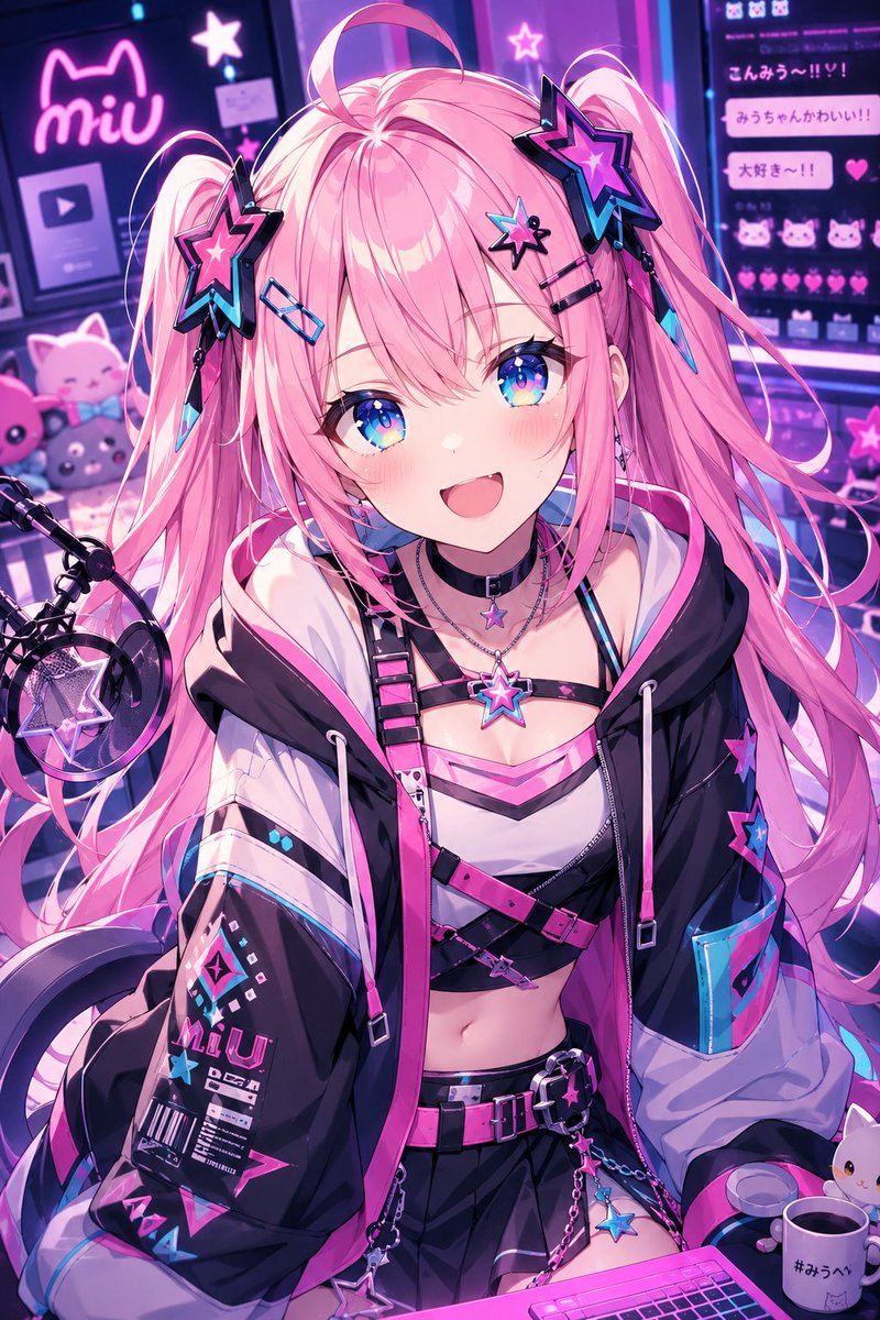 Cyber Kawaii Vtuber Portrait — GPT Image 2 image prompt example