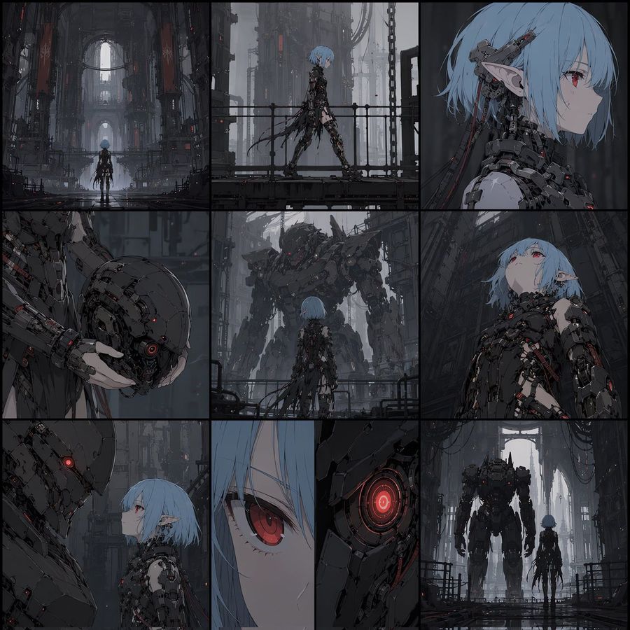 Cyberpunk Android Elf Storyboard — GPT Image 2 image prompt example