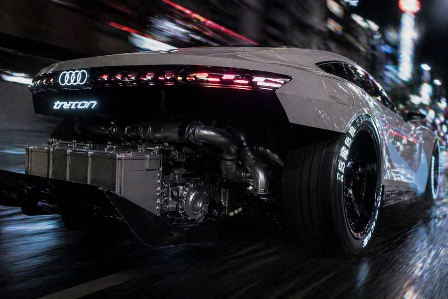 Cyberpunk Audi Rear Chase Shot — GPT Image 2 image prompt example