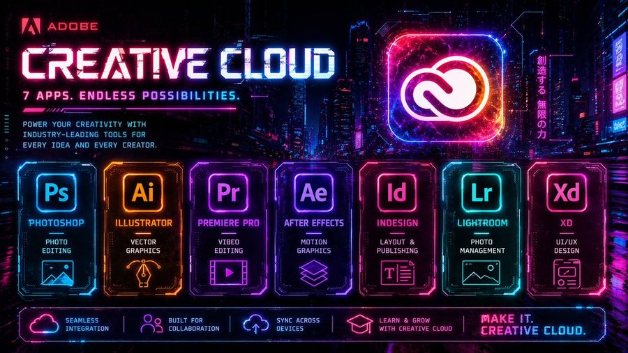 Cyberpunk Creative Cloud Ad Poster — GPT Image 2 image prompt example
